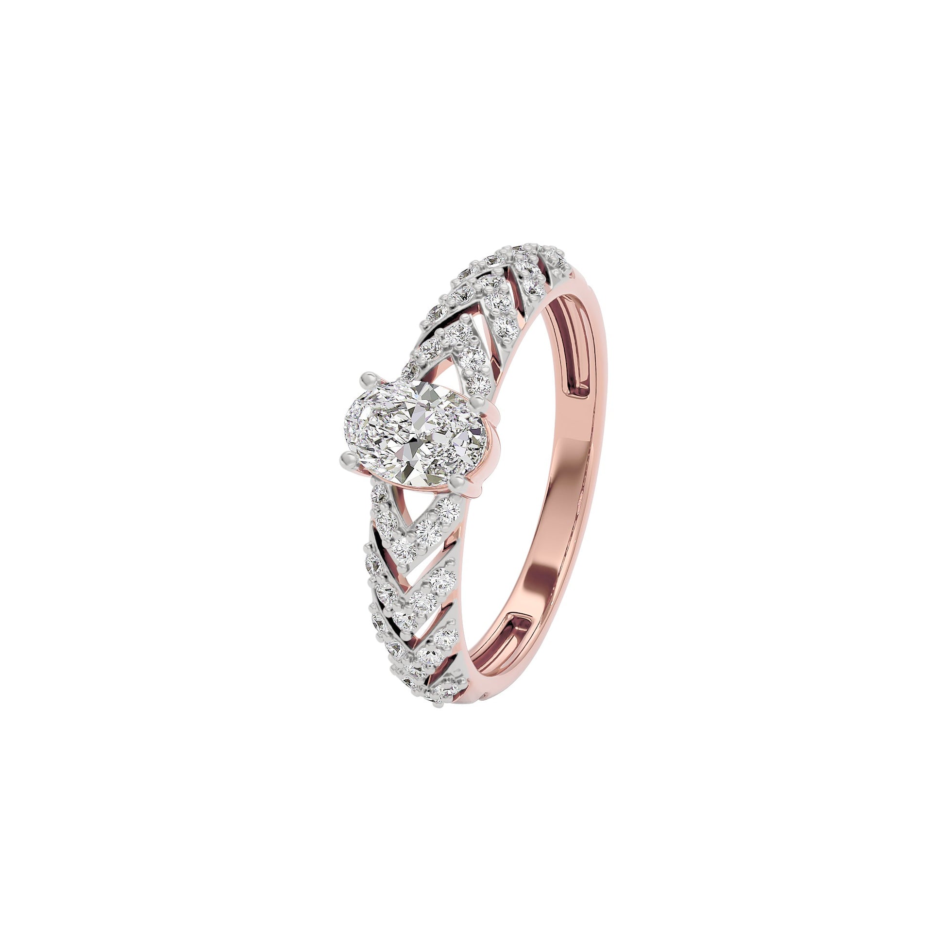Radiant Reverence Diamond Ring 18 KT / Rose Gold / 10