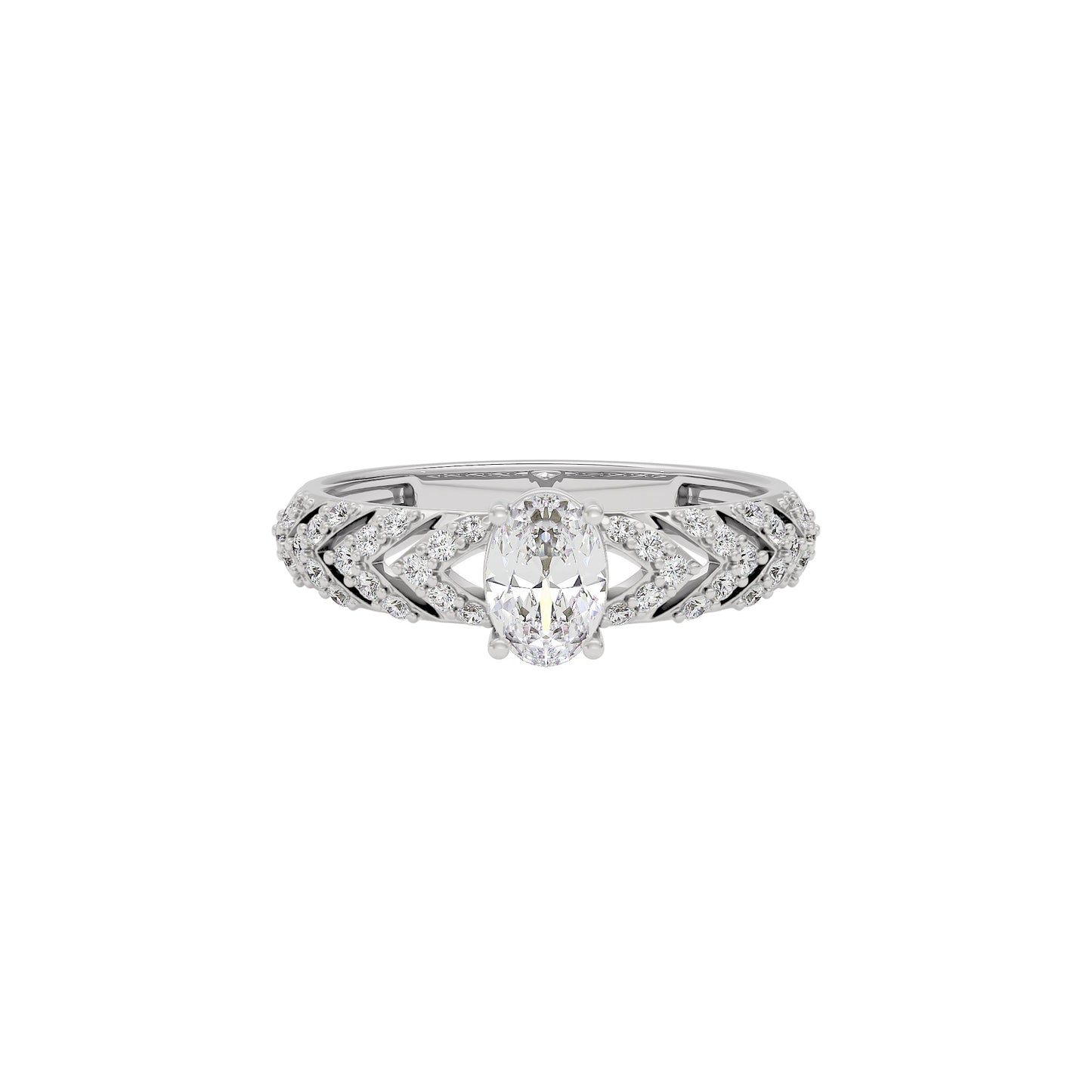Radiant Reverence Diamond Ring 18 KT / White Gold / 10