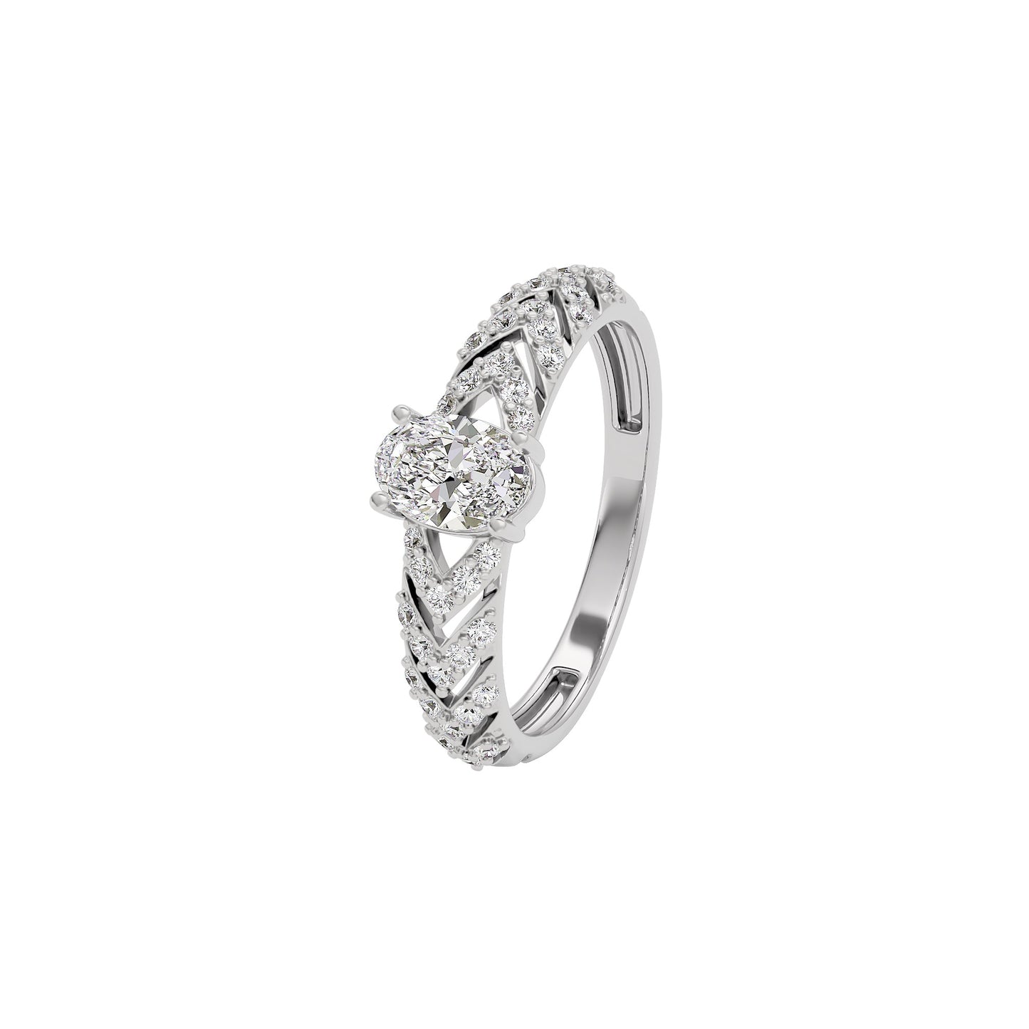 Radiant Reverence Diamond Ring 18 KT / White Gold / 10