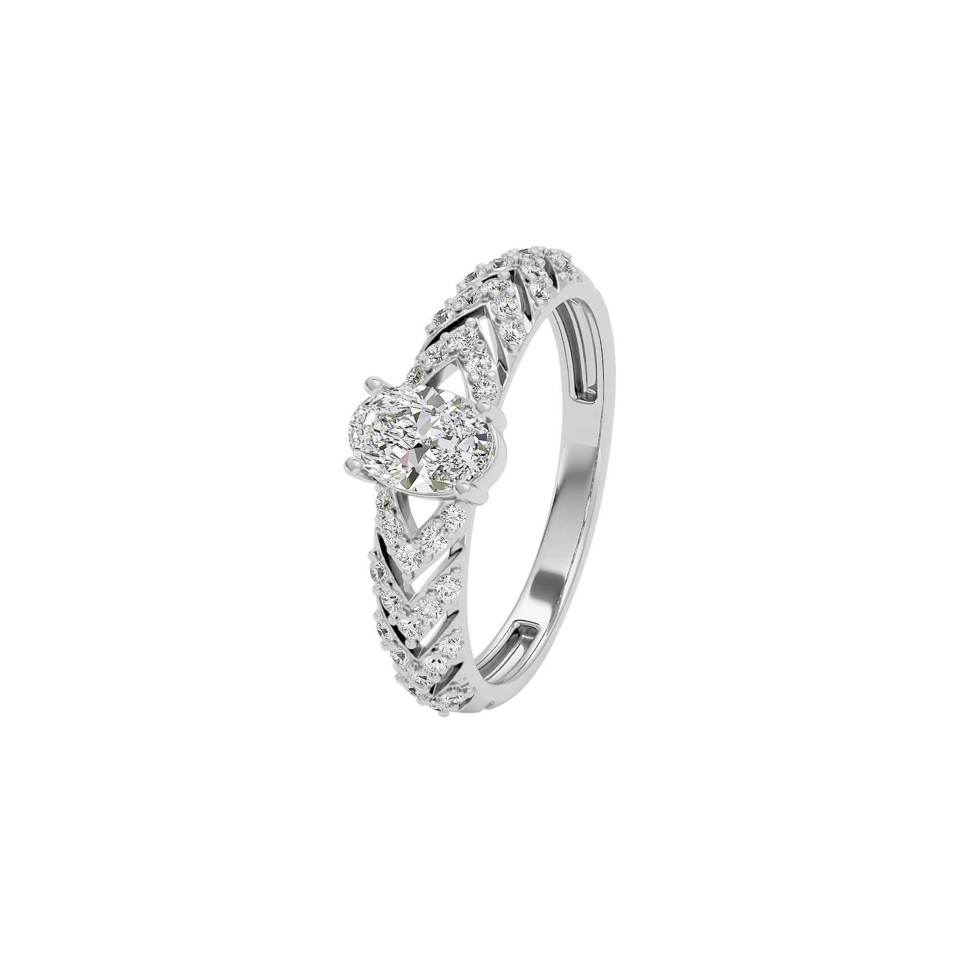 Radiant Reverence Diamond Ring 18 KT / White Gold / 10