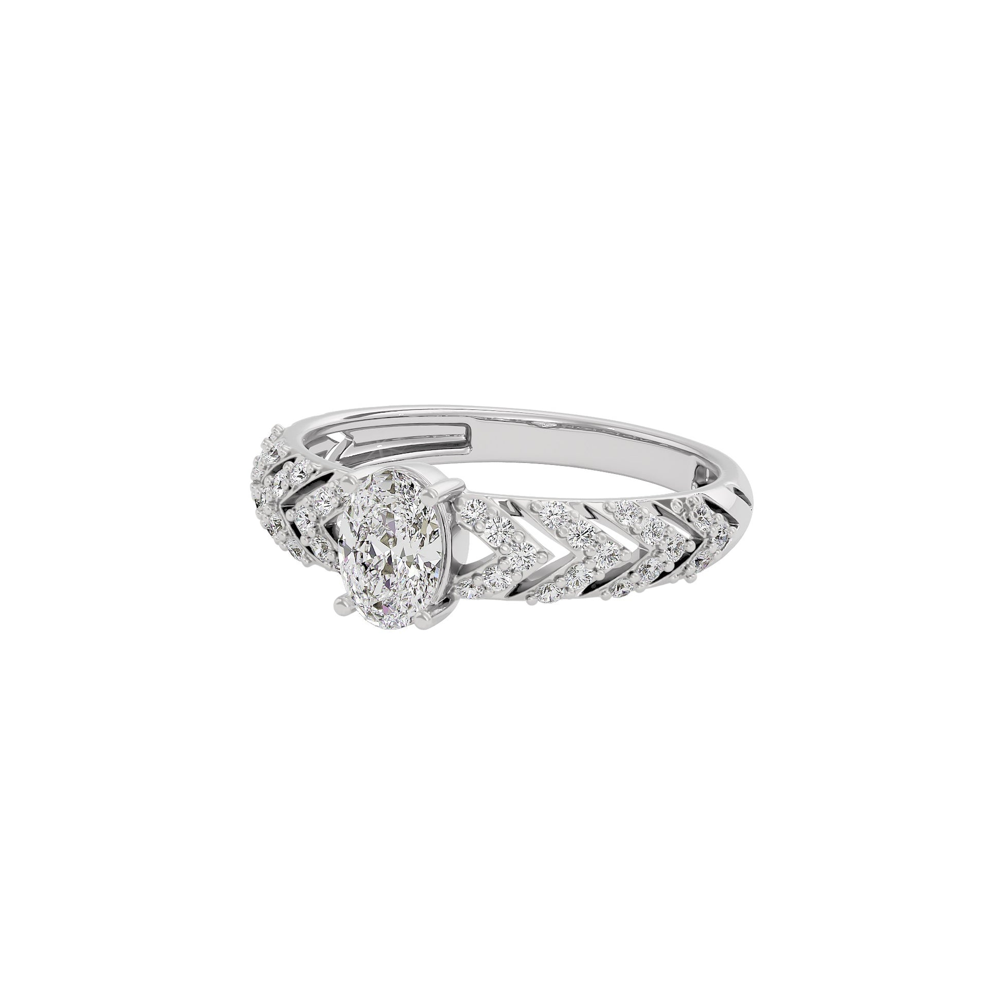 Radiant Reverence Diamond Ring 18 KT / White Gold / 10