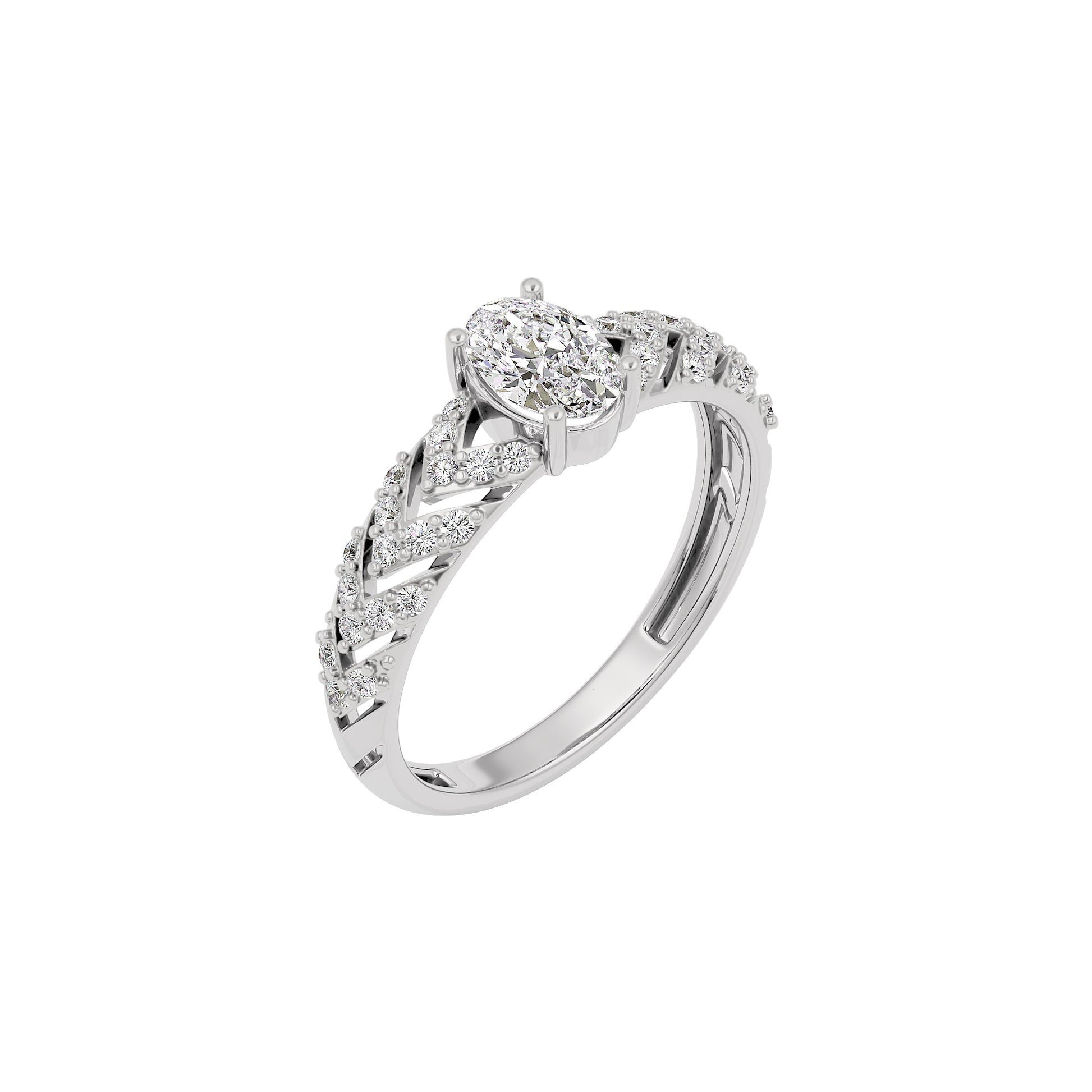 Radiant Reverence Diamond Ring 18 KT / White Gold / 10