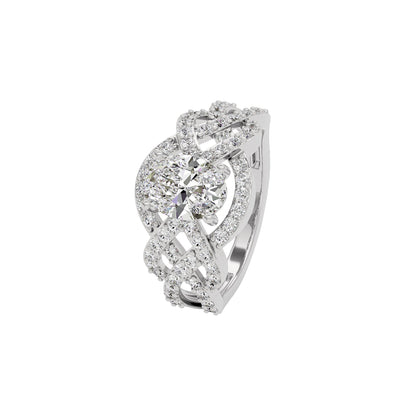 Moonstone Rhapsody Diamond Ring 18 KT / White Gold / 22