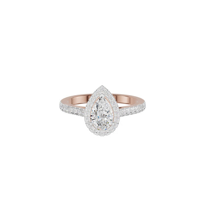 Teardrop Grace Engagement Pear Diamond Ring 18 KT / Rose Gold / 18