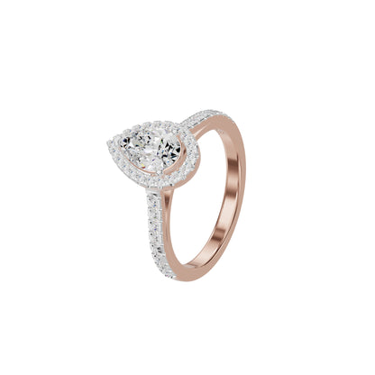 Teardrop Grace Engagement Pear Diamond Ring 18 KT / Rose Gold / 18