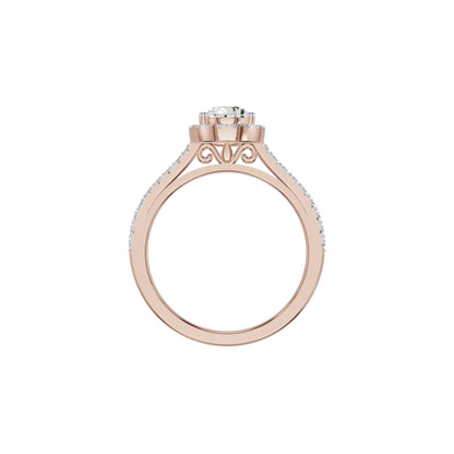 Teardrop Grace Engagement Pear Diamond Ring 18 KT / Rose Gold / 18