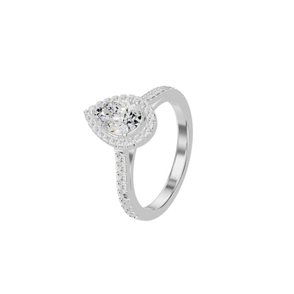 Teardrop Grace Engagement Pear Diamond Ring 18 KT / White Gold / 18