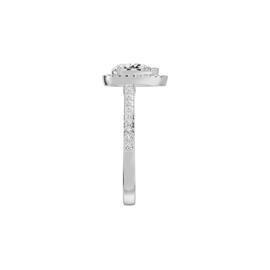 Teardrop Grace Engagement Pear Diamond Ring 18 KT / White Gold / 18