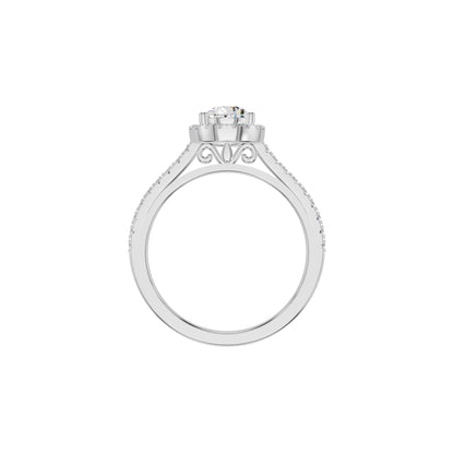 Teardrop Grace Engagement Pear Diamond Ring 18 KT / White Gold / 18