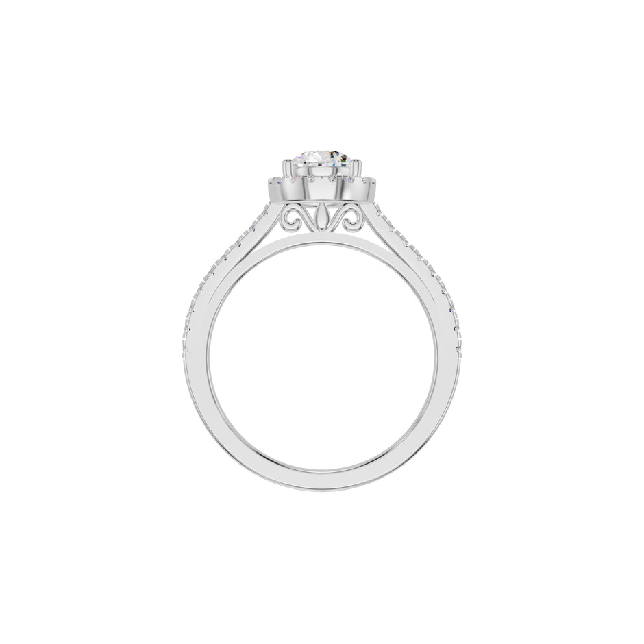 Teardrop Grace Engagement Pear Diamond Ring 18 KT / White Gold / 18