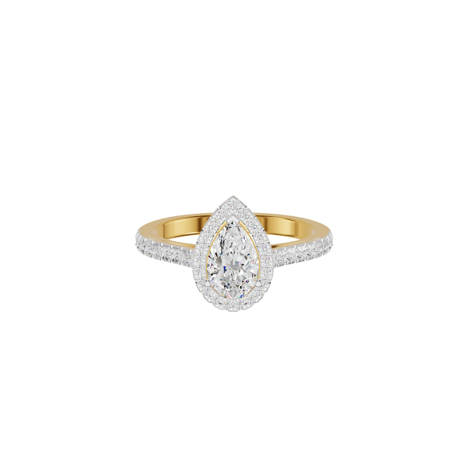 Teardrop Grace Engagement Pear Diamond Ring 18 KT / Yellow Gold / 18