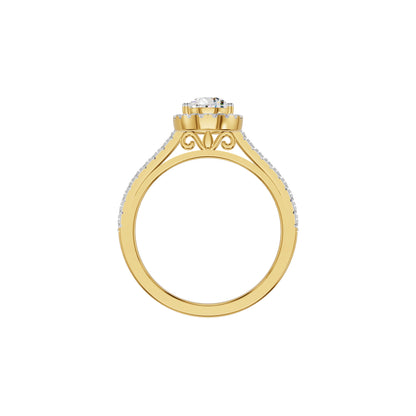 Teardrop Grace Engagement Pear Diamond Ring 18 KT / Yellow Gold / 18