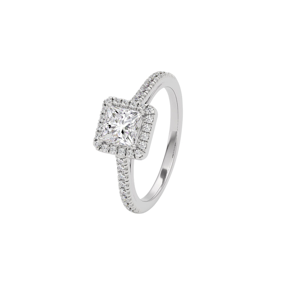 Azalea Engagement Princess Diamond Ring 18 KT / White Gold / 22