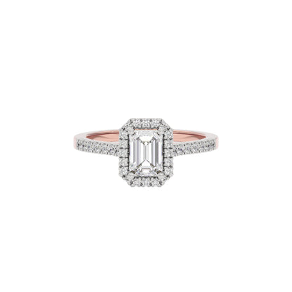 Luminere Engagement Emerald Diamond Ring 18 KT / Rose Gold / 22