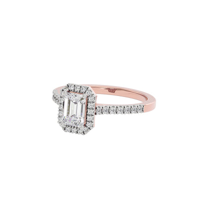 Luminere Engagement Emerald Diamond Ring 18 KT / Rose Gold / 22