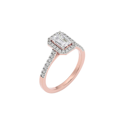 Luminere Engagement Emerald Diamond Ring 18 KT / Rose Gold / 22