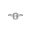 Luminere Engagement Emerald Diamond Ring 18 KT / White Gold / 22