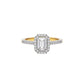 Luminere Engagement Emerald Diamond Ring 18 KT / Yellow Gold / 22