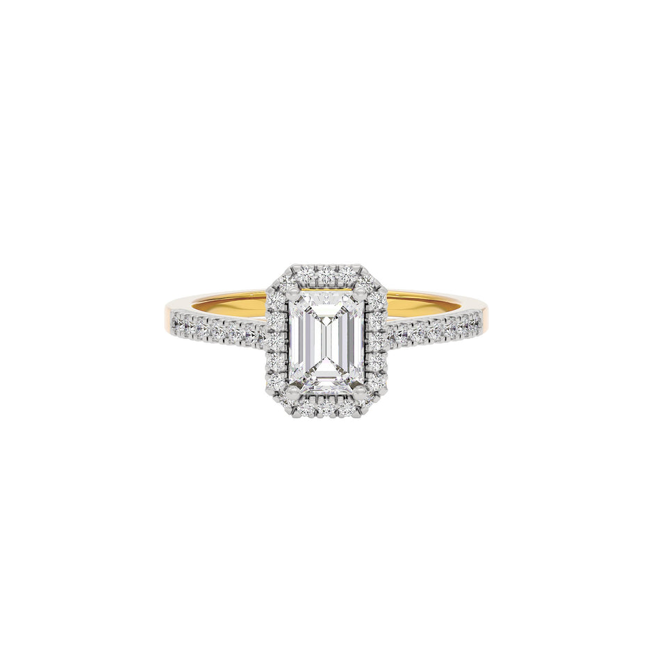 Luminere Engagement Emerald Diamond Ring 18 KT / Yellow Gold / 22
