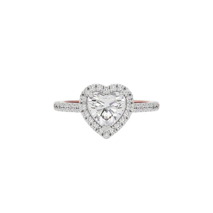 Miracle Engagement Heart Diamond Ring 18 KT / Rose Gold / 22