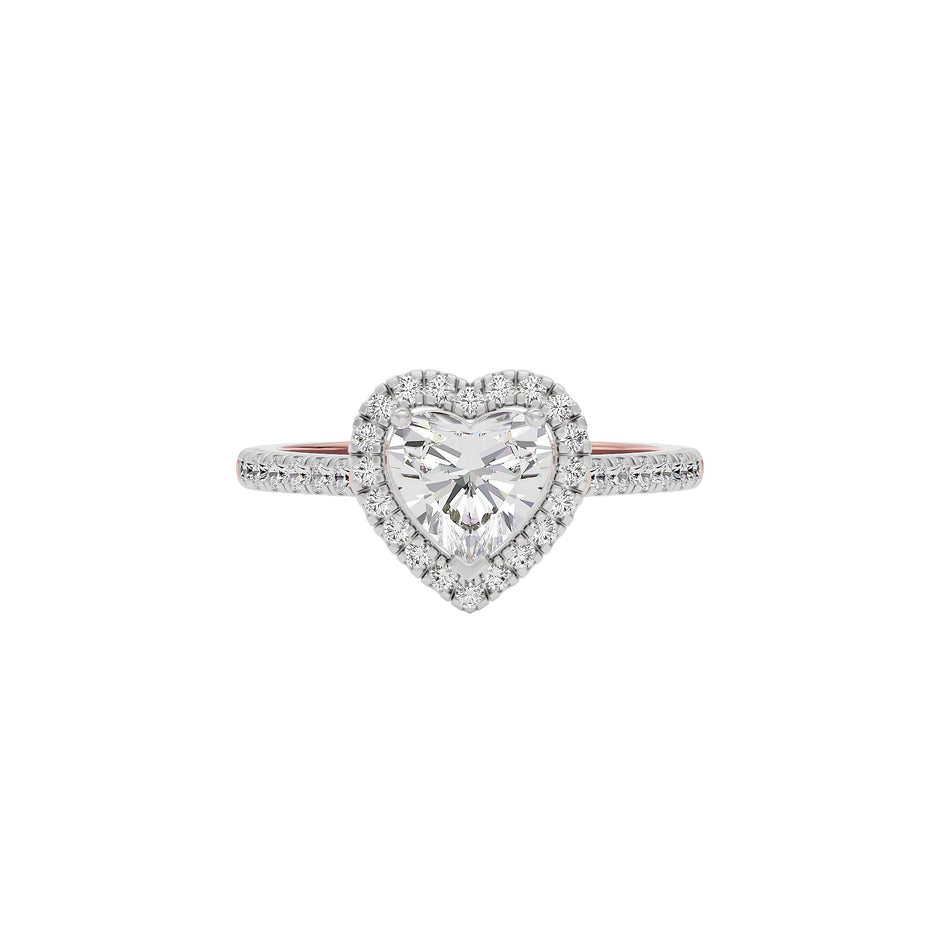 Miracle Engagement Heart Diamond Ring 18 KT / Rose Gold / 22