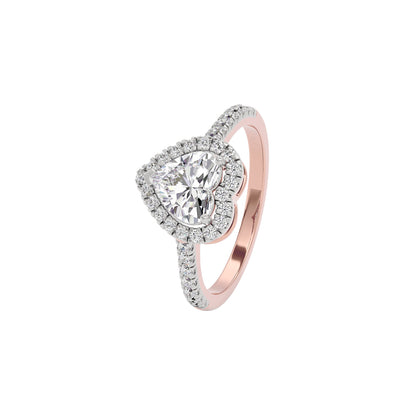 Miracle Engagement Heart Diamond Ring 18 KT / Rose Gold / 22