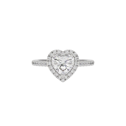 Miracle Engagement Heart Diamond Ring 18 KT / White Gold / 22