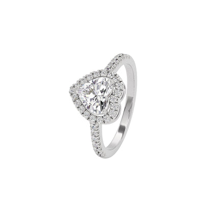 Miracle Engagement Heart Diamond Ring 18 KT / White Gold / 22