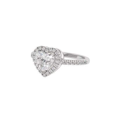 Miracle Engagement Heart Diamond Ring 18 KT / White Gold / 22
