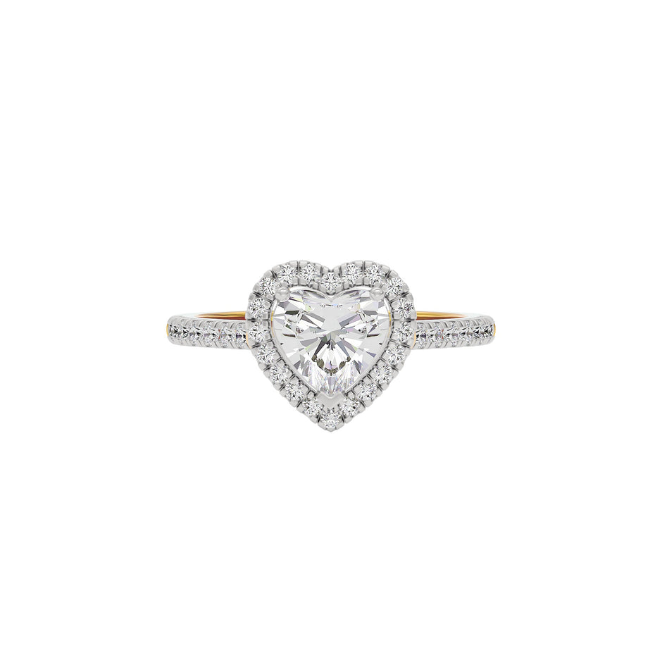 Miracle Engagement Heart Diamond Ring 18 KT / Yellow Gold / 22