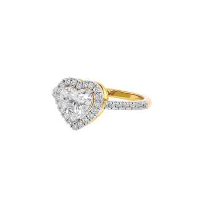 Miracle Engagement Heart Diamond Ring 18 KT / Yellow Gold / 22