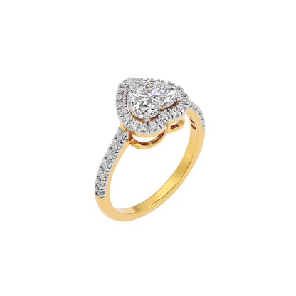 Miracle Engagement Heart Diamond Ring 18 KT / Yellow Gold / 22