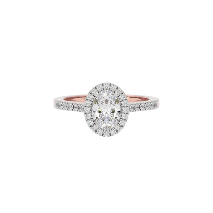 Unity Engagement Oval Diamond Ring 18 KT / Rose Gold / 22