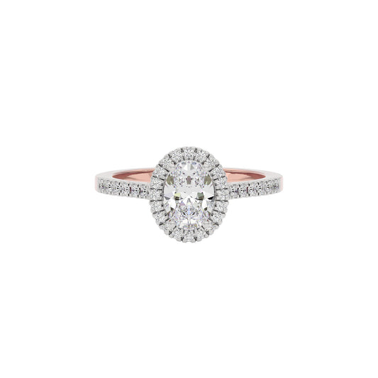 Unity Engagement Oval Diamond Ring 18 KT / Rose Gold / 22