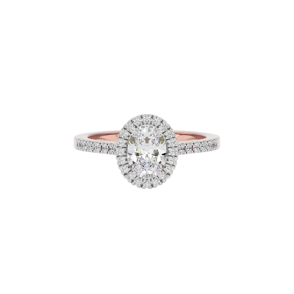 Unity Engagement Oval Diamond Ring 18 KT / Rose Gold / 22