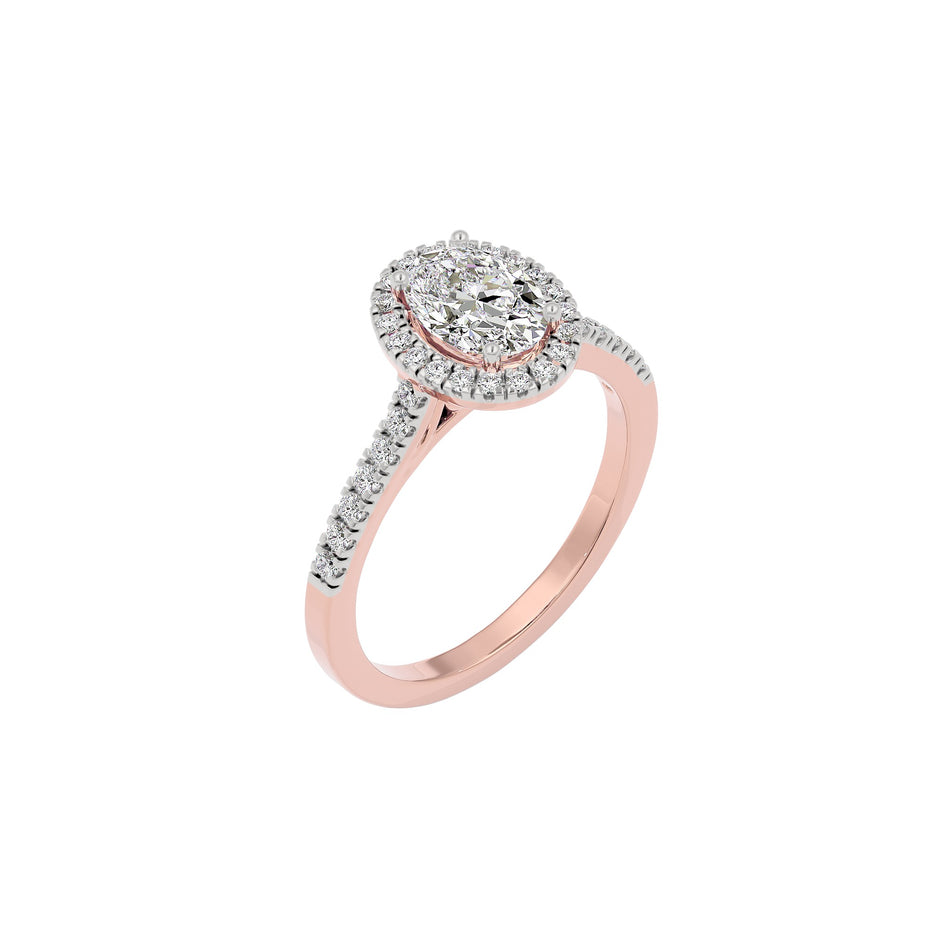 Unity Engagement Oval Diamond Ring 18 KT / Rose Gold / 22