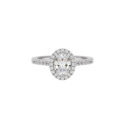 Unity Engagement Oval Diamond Ring 18 KT / White Gold / 22