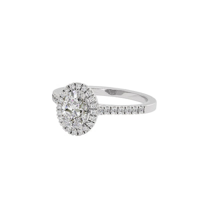 Unity Engagement Oval Diamond Ring 18 KT / White Gold / 22