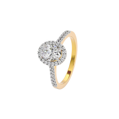 Unity Engagement Oval Diamond Ring 18 KT / Yellow Gold / 22