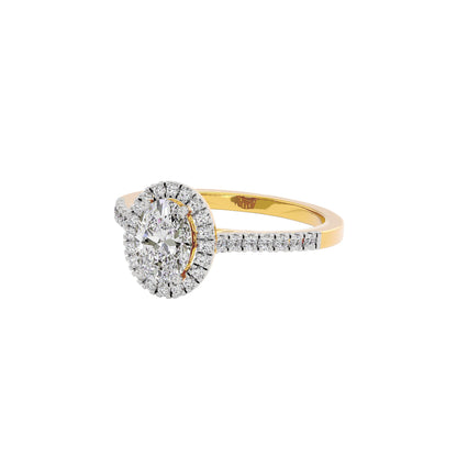 Unity Engagement Oval Diamond Ring 18 KT / Yellow Gold / 22