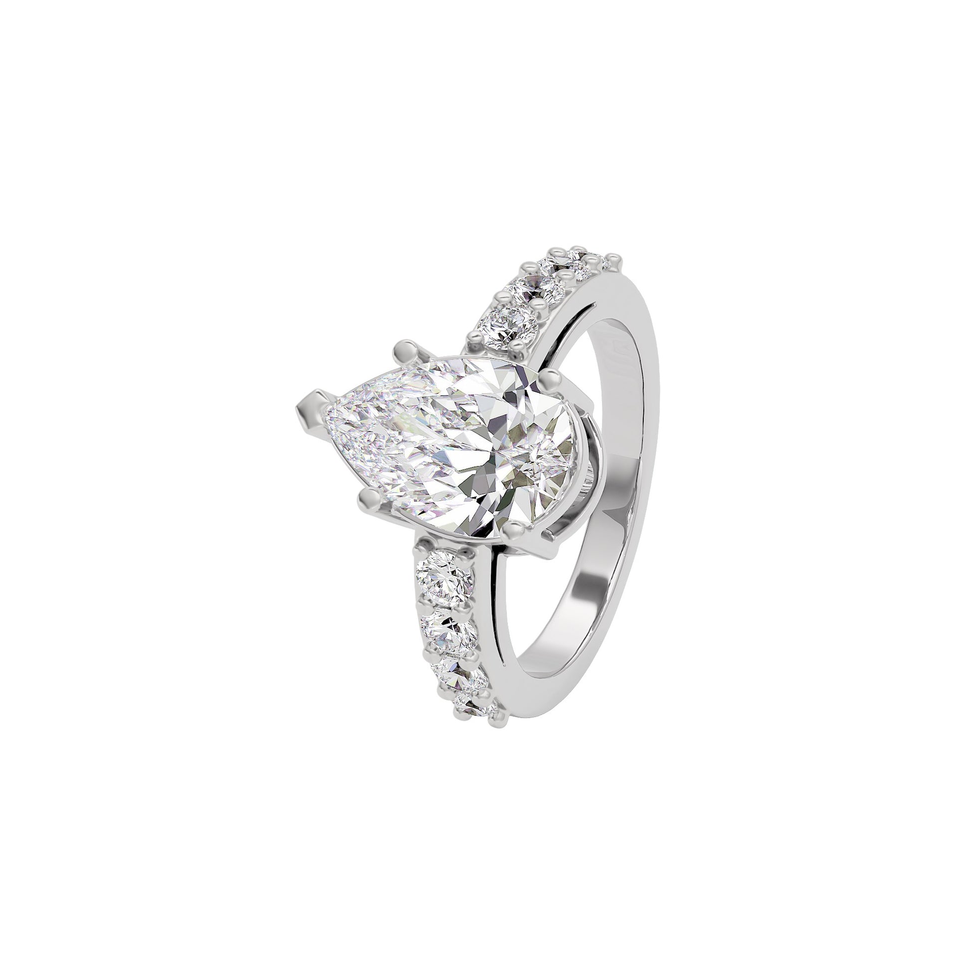 Glowing Pirum Diamond Ring 18 KT / White Gold / 22