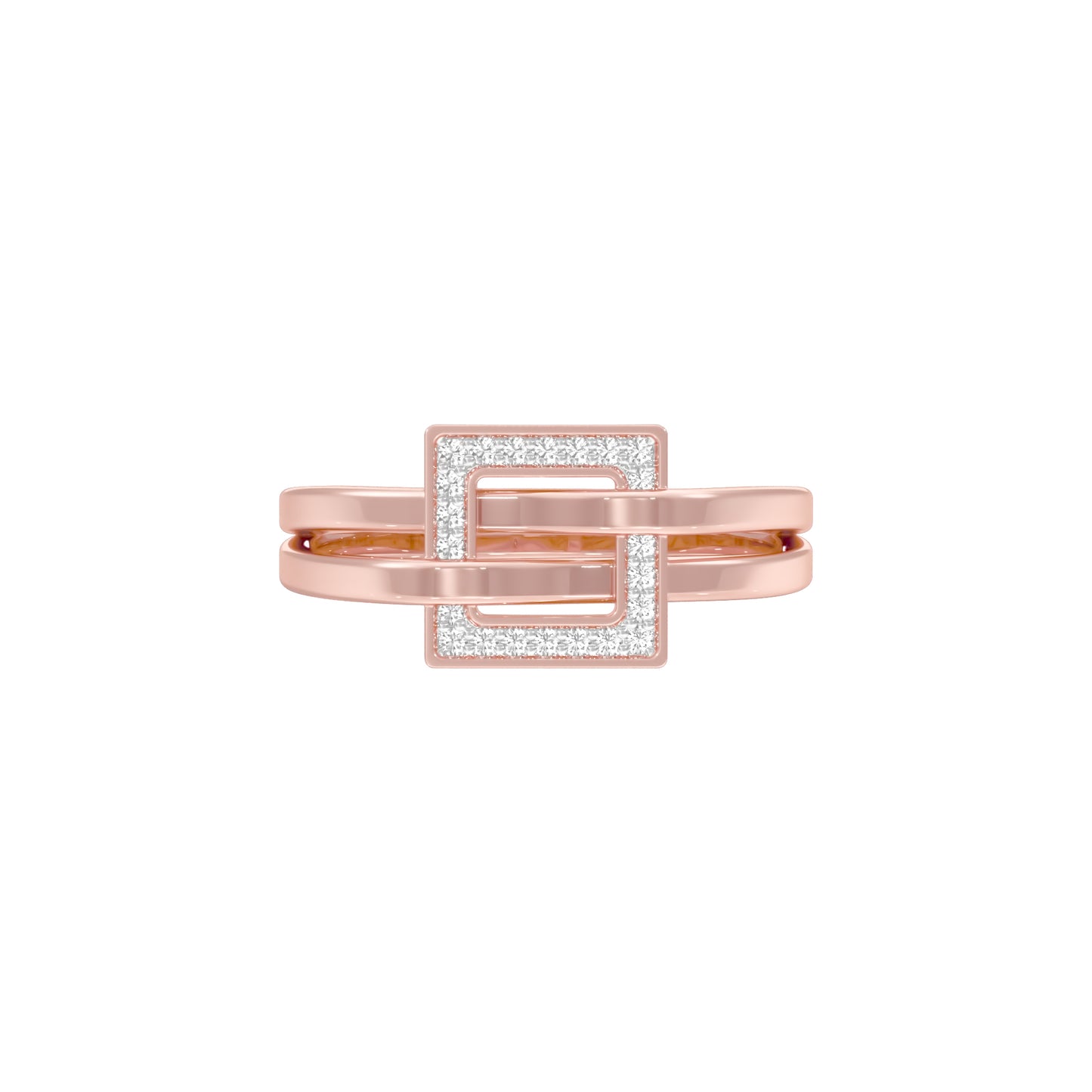 The Gridlock Diamond Ring 18 KT / Rose Gold / 18