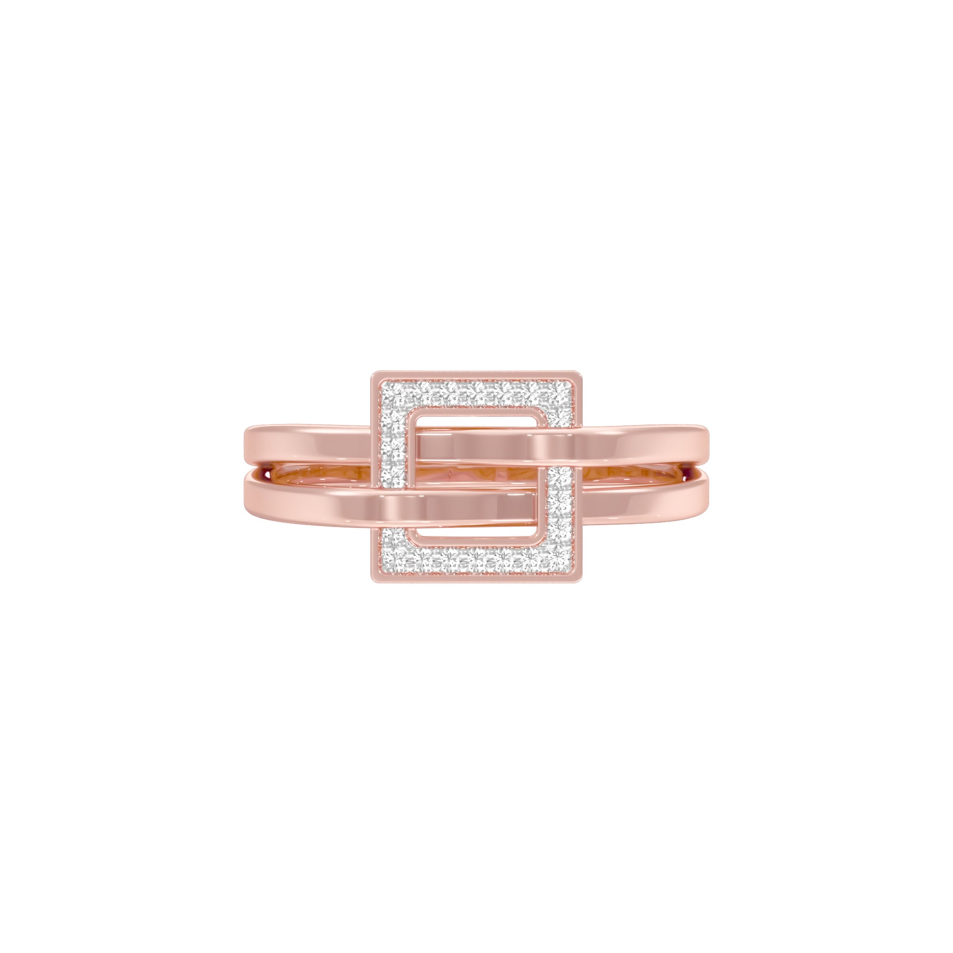 The Gridlock Diamond Ring 18 KT / Rose Gold / 18