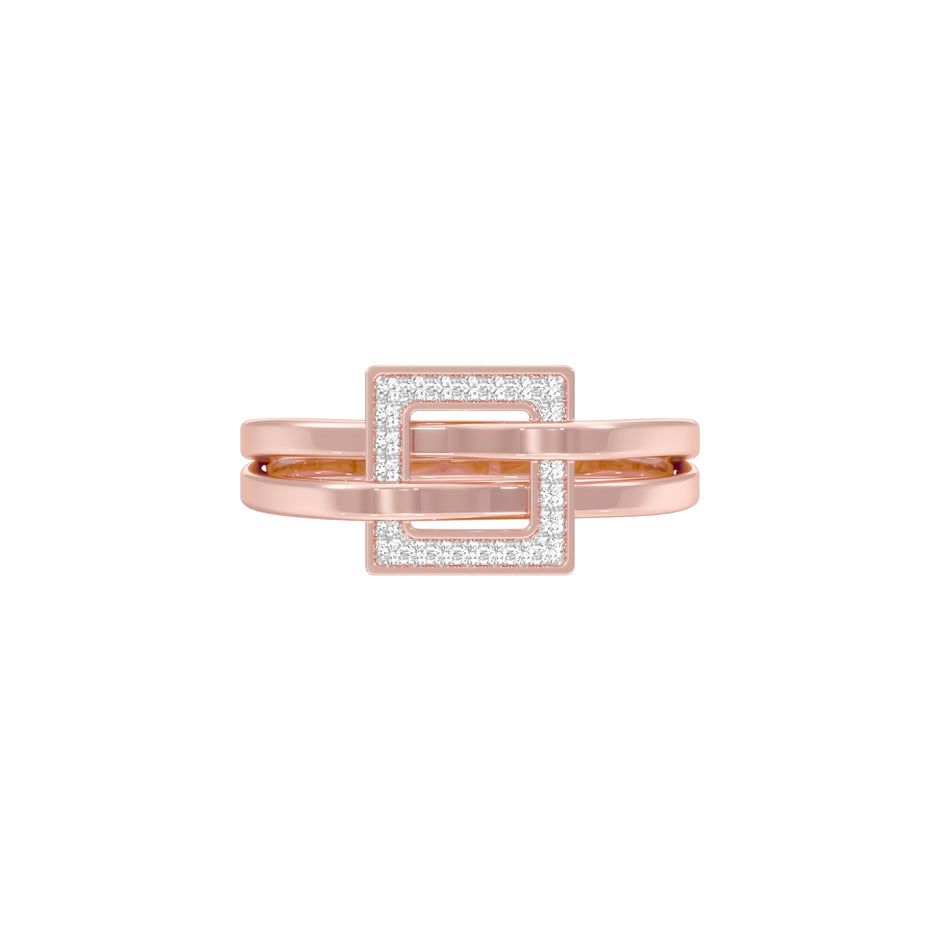 The Gridlock Diamond Ring 18 KT / Rose Gold / 18