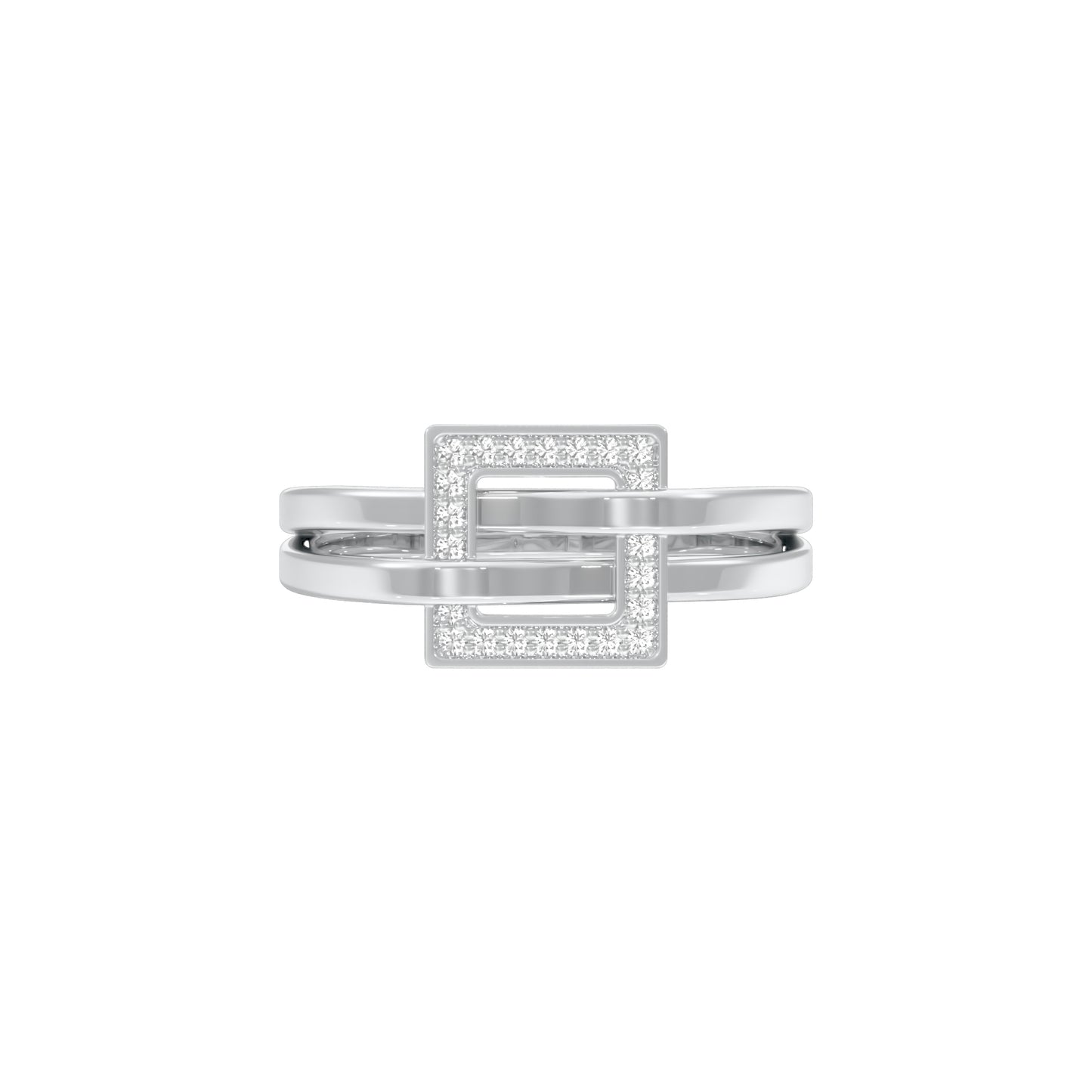 The Gridlock Diamond Ring 18 KT / White Gold / 18