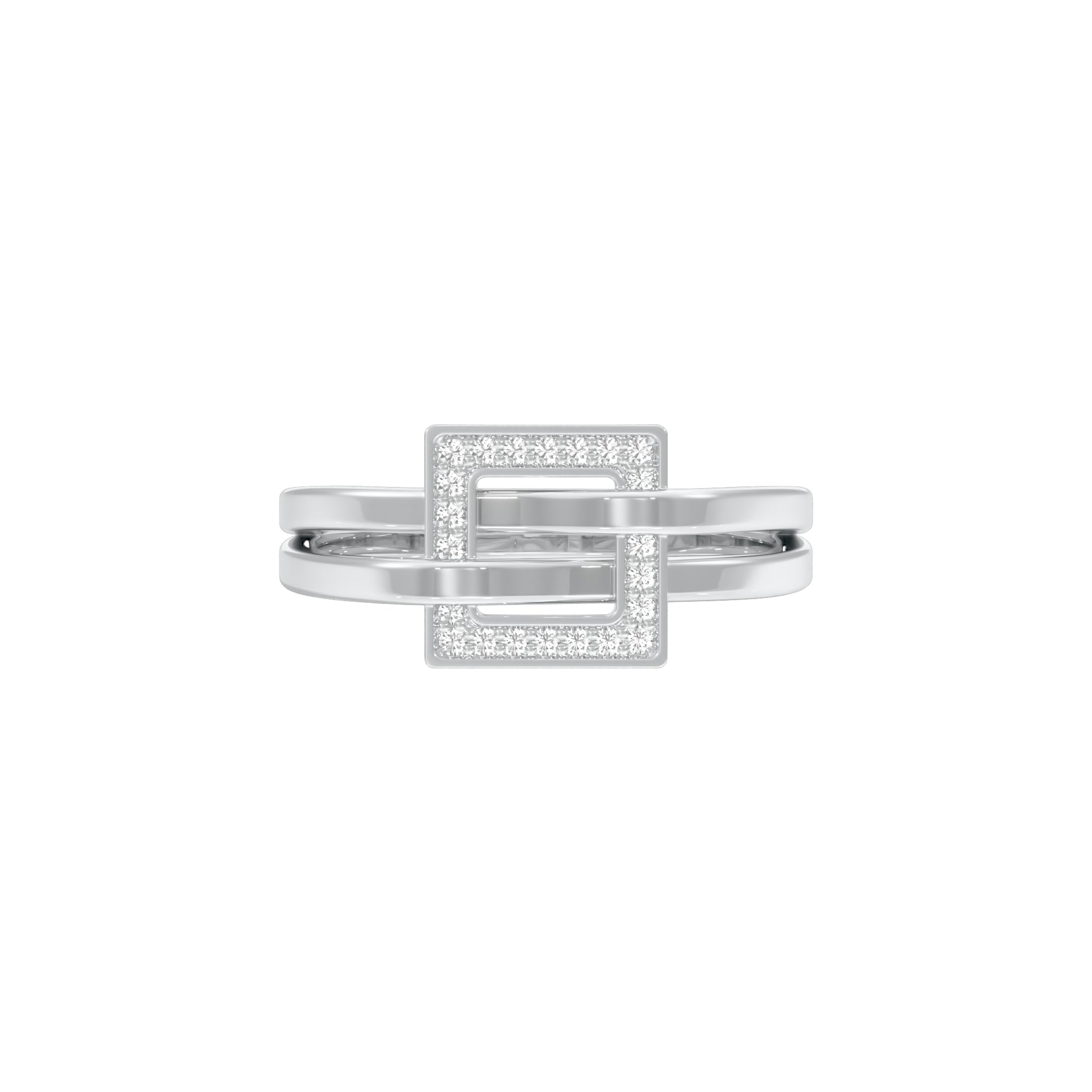 The Gridlock Diamond Ring 18 KT / White Gold / 18