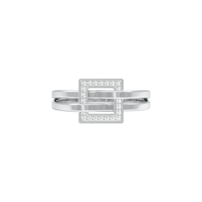 The Gridlock Diamond Ring 18 KT / White Gold / 18