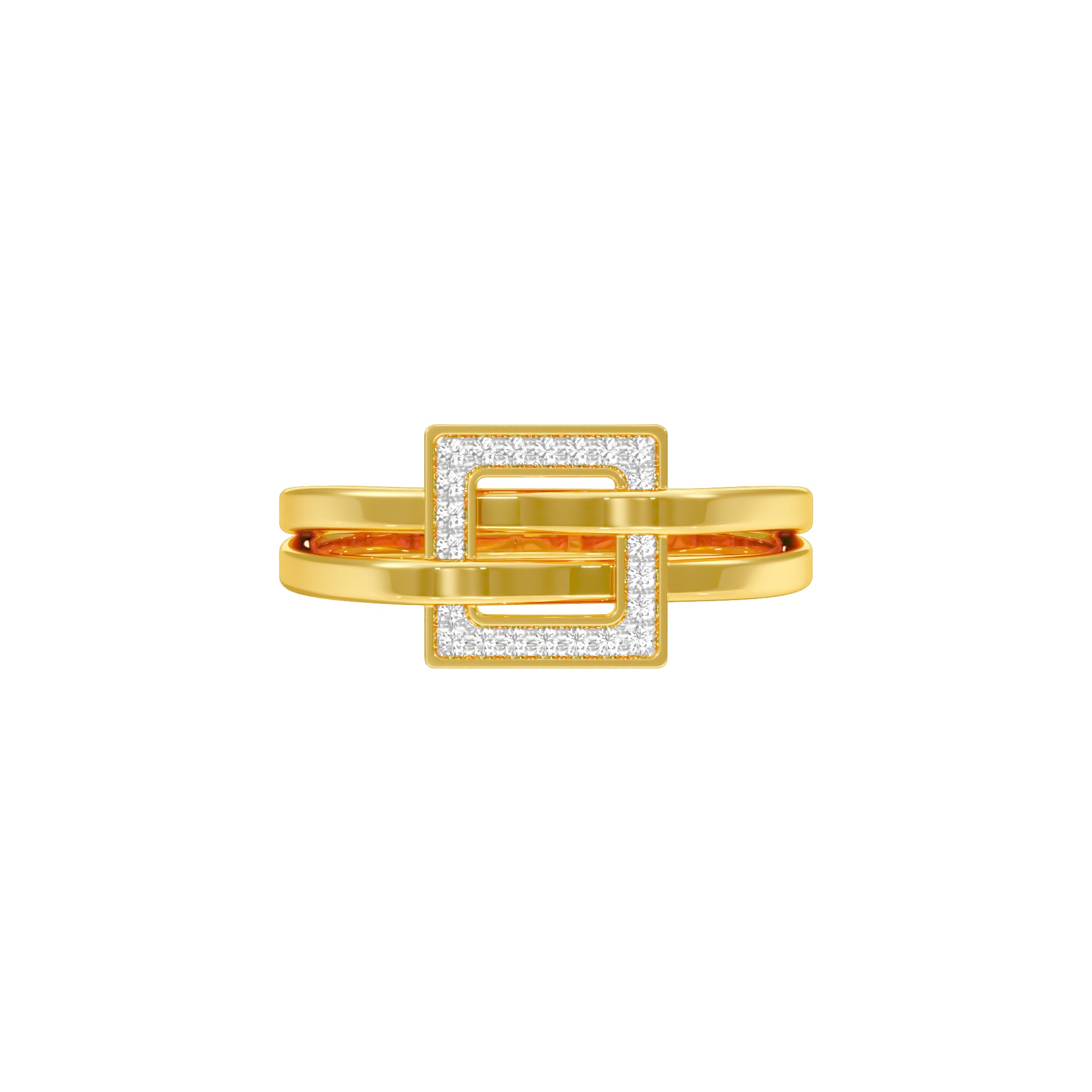The Gridlock Diamond Ring 18 KT / Yellow Gold / 18