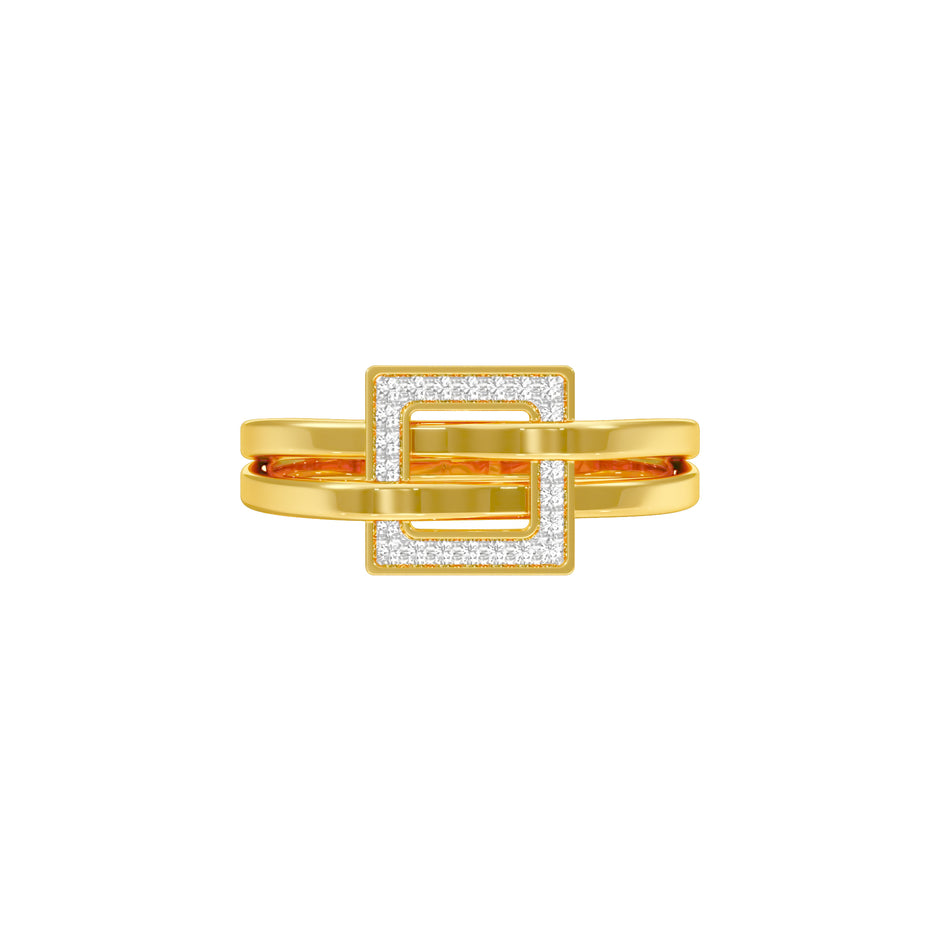 The Gridlock Diamond Ring 18 KT / Yellow Gold / 18