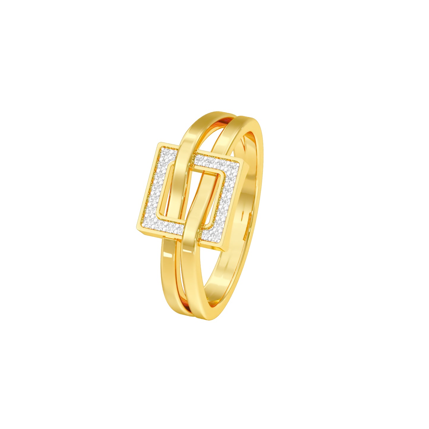 The Gridlock Diamond Ring 18 KT / Yellow Gold / 18